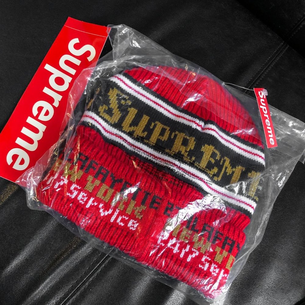 SUPREME SERVICE BEANIE, RED OS FW19